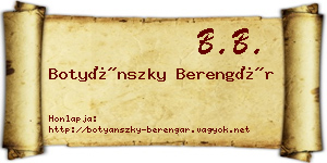 Botyánszky Berengár névjegykártya